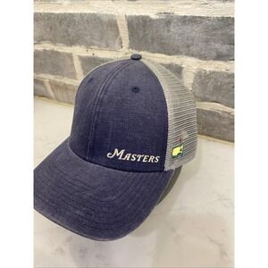 Masters Embroidered Logo Navy Mesh Men's Snapback Hat Augusta National Golf Club